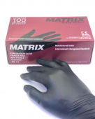 Перчатки медицинские диагностические нитриловые MATRIX Black Nitrile (100шт) L